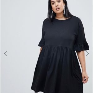 ASOS Curve Black Smock Dress NWT